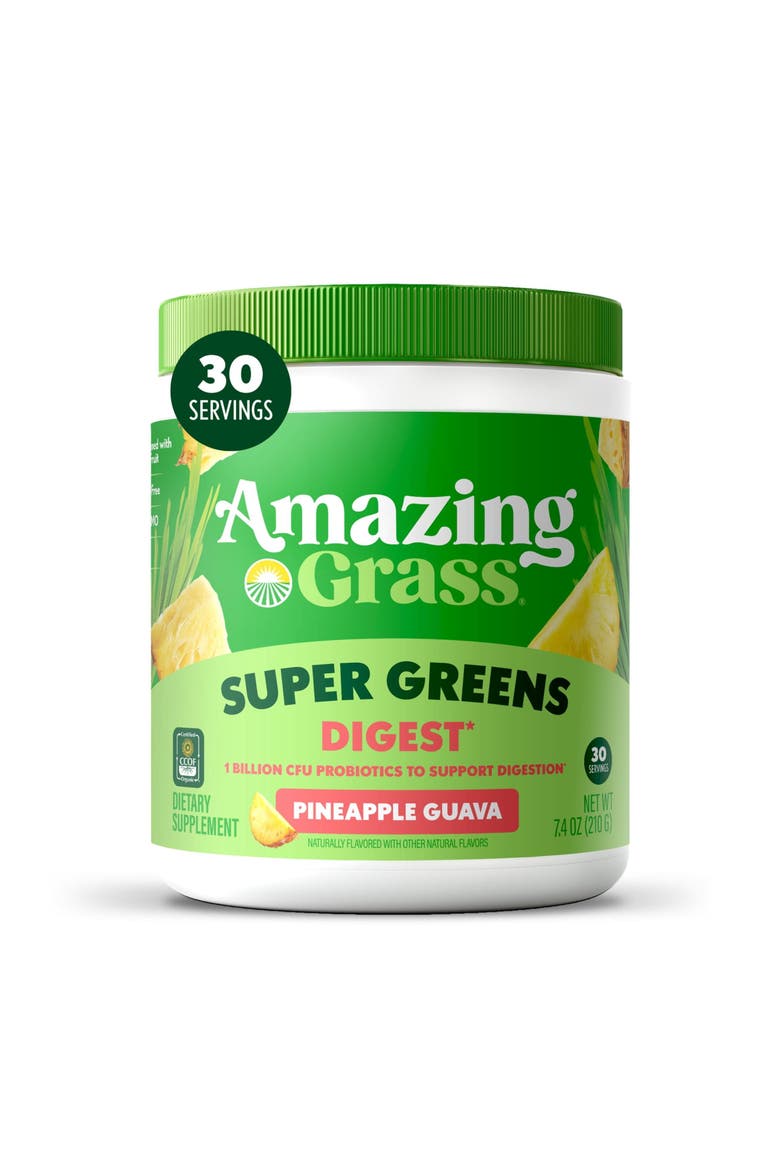 Super Greens Digest Powder Pineapple Guava 30 Servings, Alternate, color, None