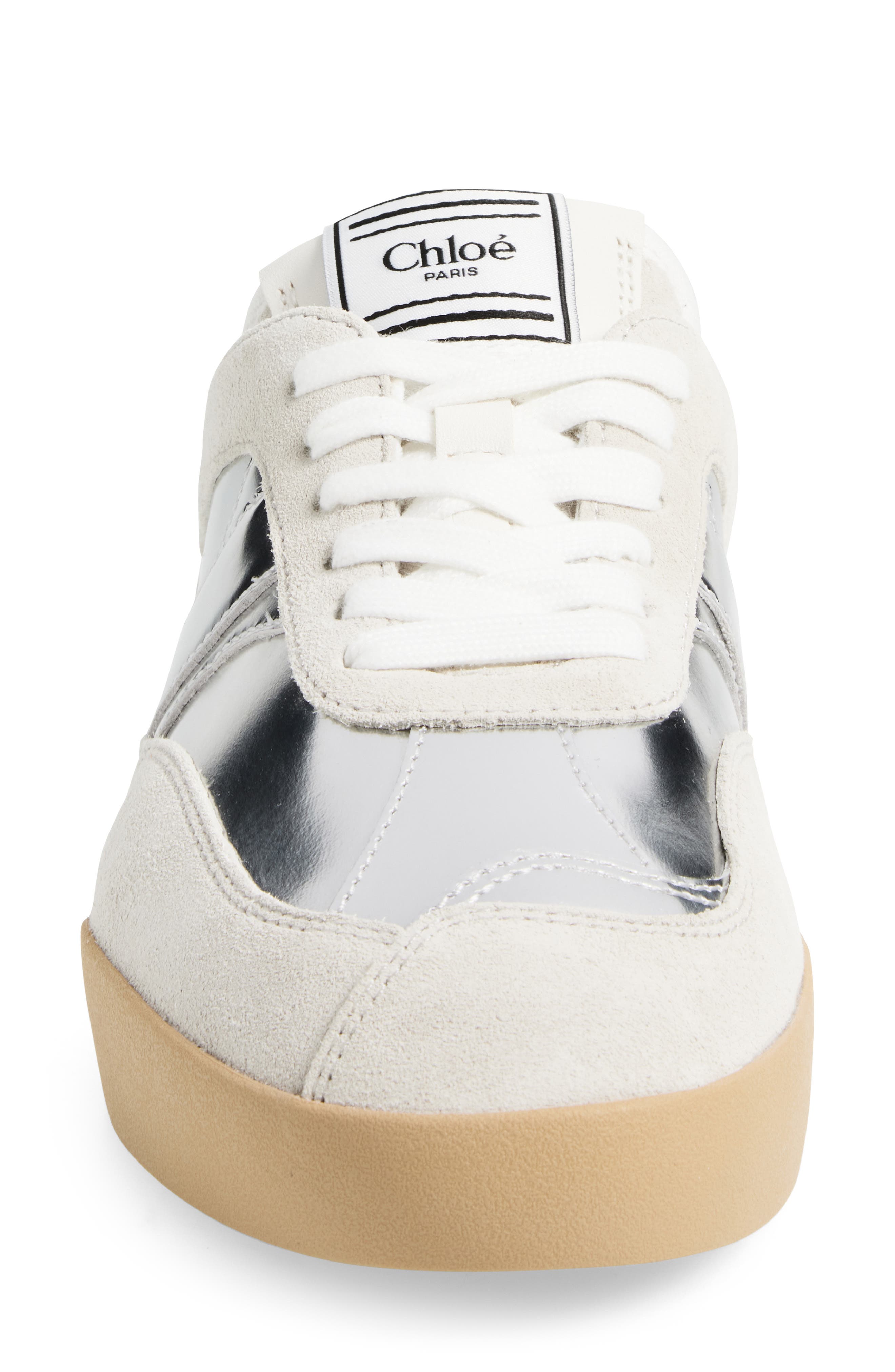 Chloé Kick Mule Sneaker, Alternate, color, Silver