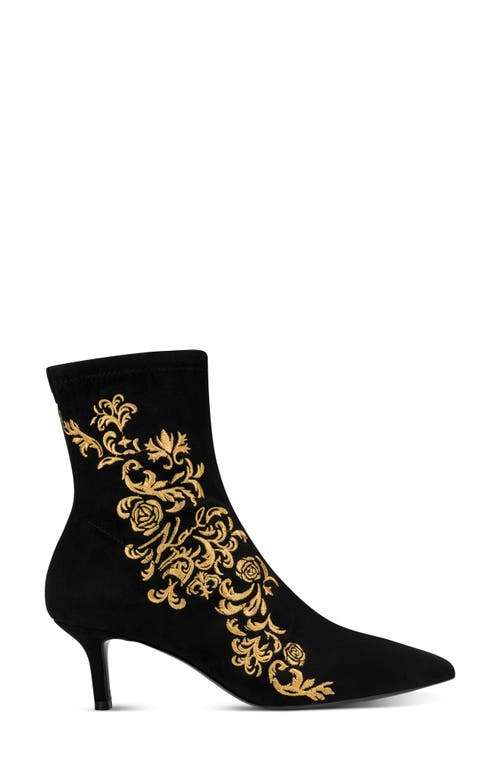 Karl Lagerfeld Paris Rupali Rococo Embroidered Bootie In Black