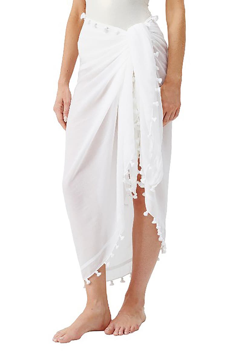 Tassel Cover-Up Pareo, Main, color, WHITE