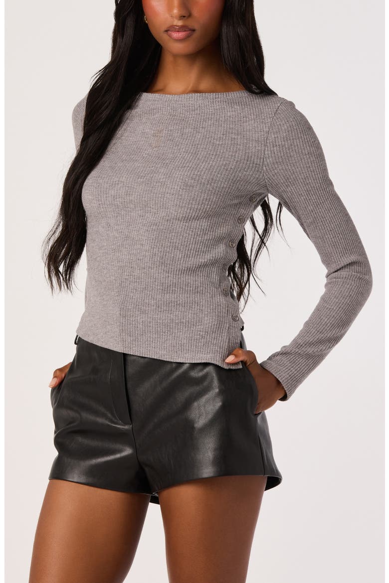 Jaylene Ribbed Sweater, Alternate, color, GREY