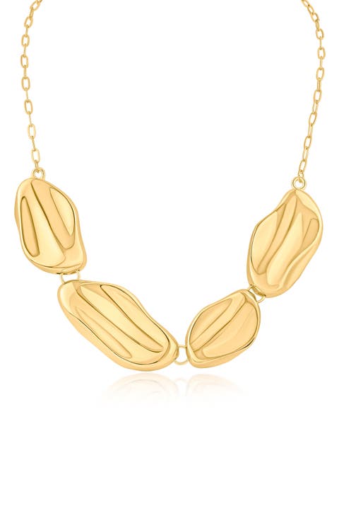 Liquid Metal Wave Frontal Necklace