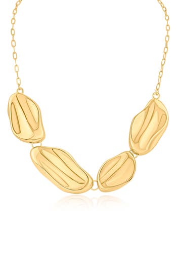Jardin Liquid Metal Wave Frontal Necklace In Gold
