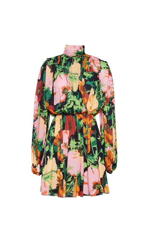 La Doublej Floral Print Demeter Mini Dress In Wonderland Black