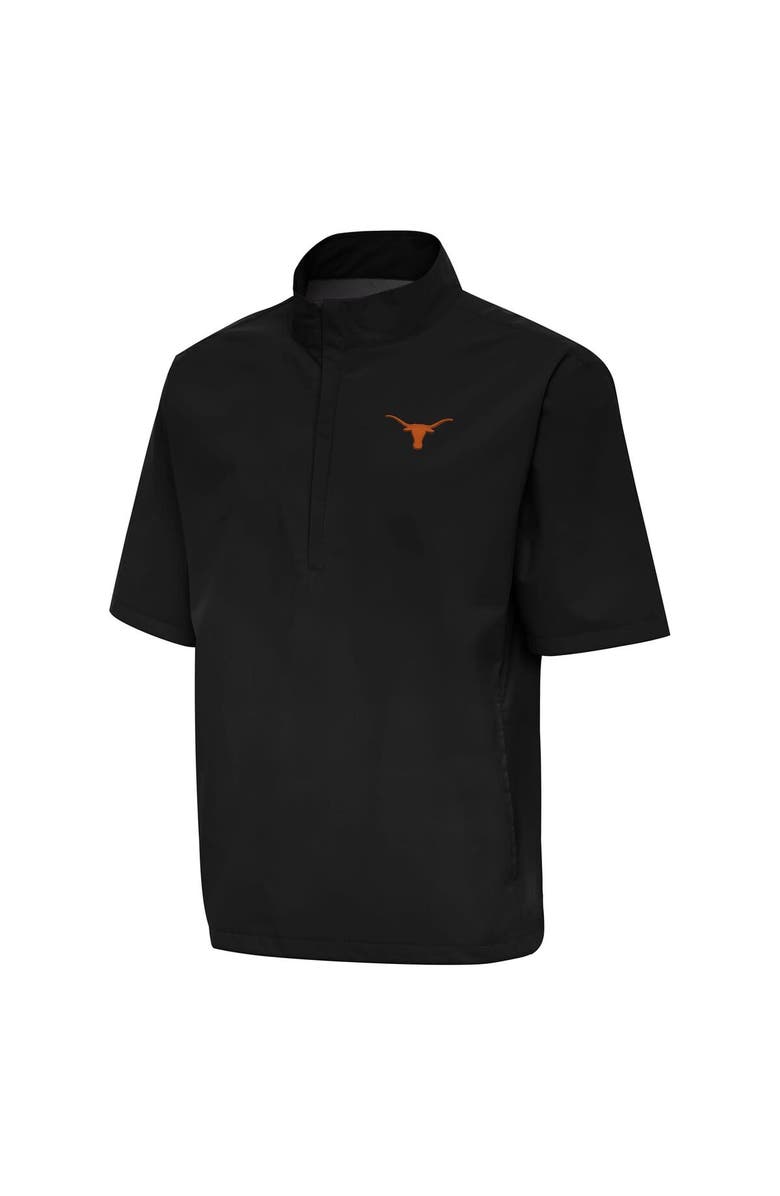 ANTIGUA Men's Antigua  Black Texas Longhorns Brisk Quarter-Zip Windbreaker, Main, color, Black