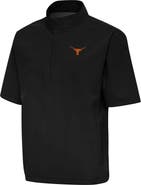 ANTIGUA Men's Antigua Black Texas Longhorns Brisk Quarter-Zip Windbreaker
