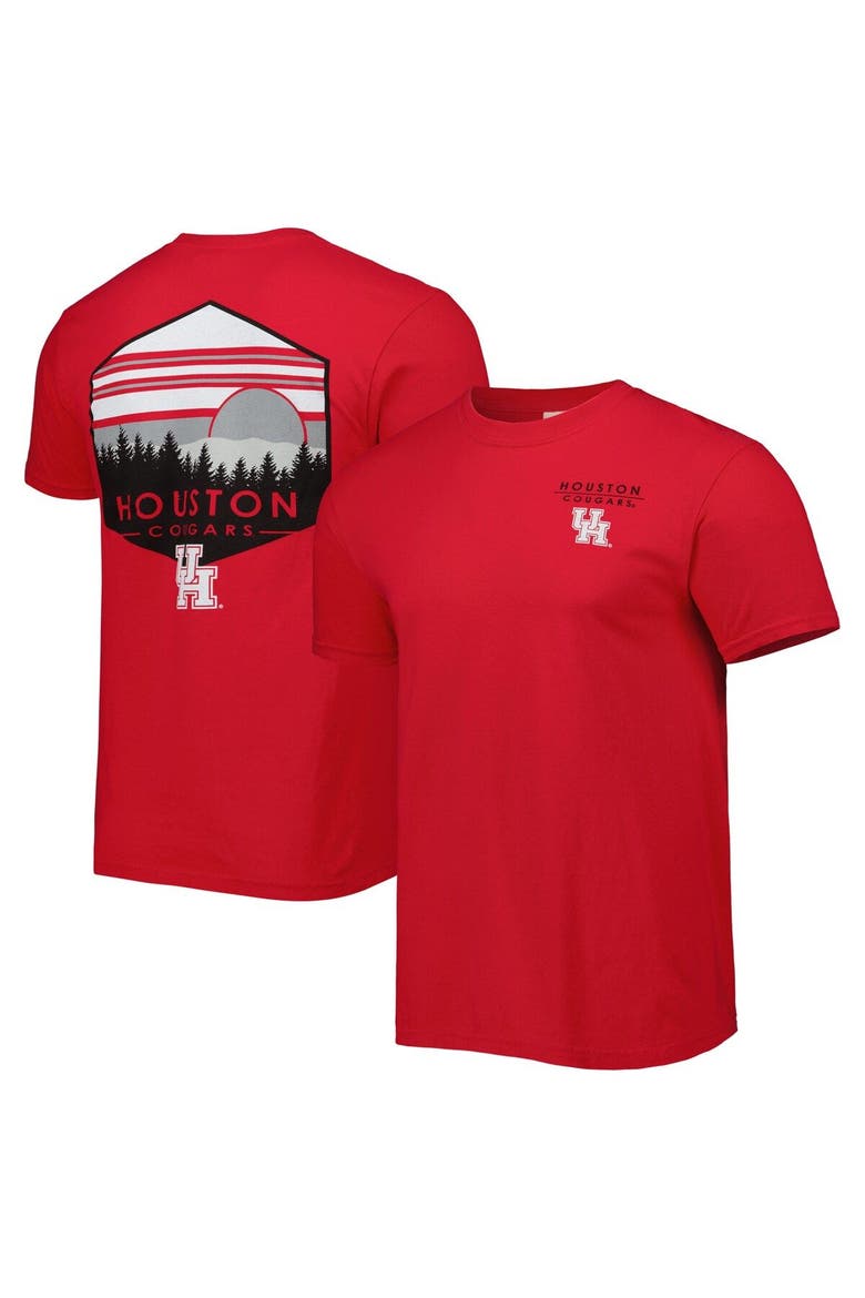 Men's Red Houston Cougars Landscape Shield T-Shirt, Main, color, Red