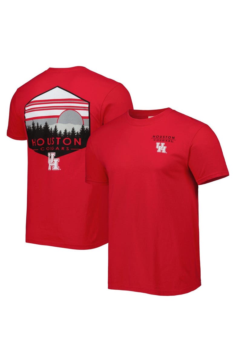 IMAGE ONE Men's Red Houston Cougars Landscape Shield T-Shirt, Main, color, Red