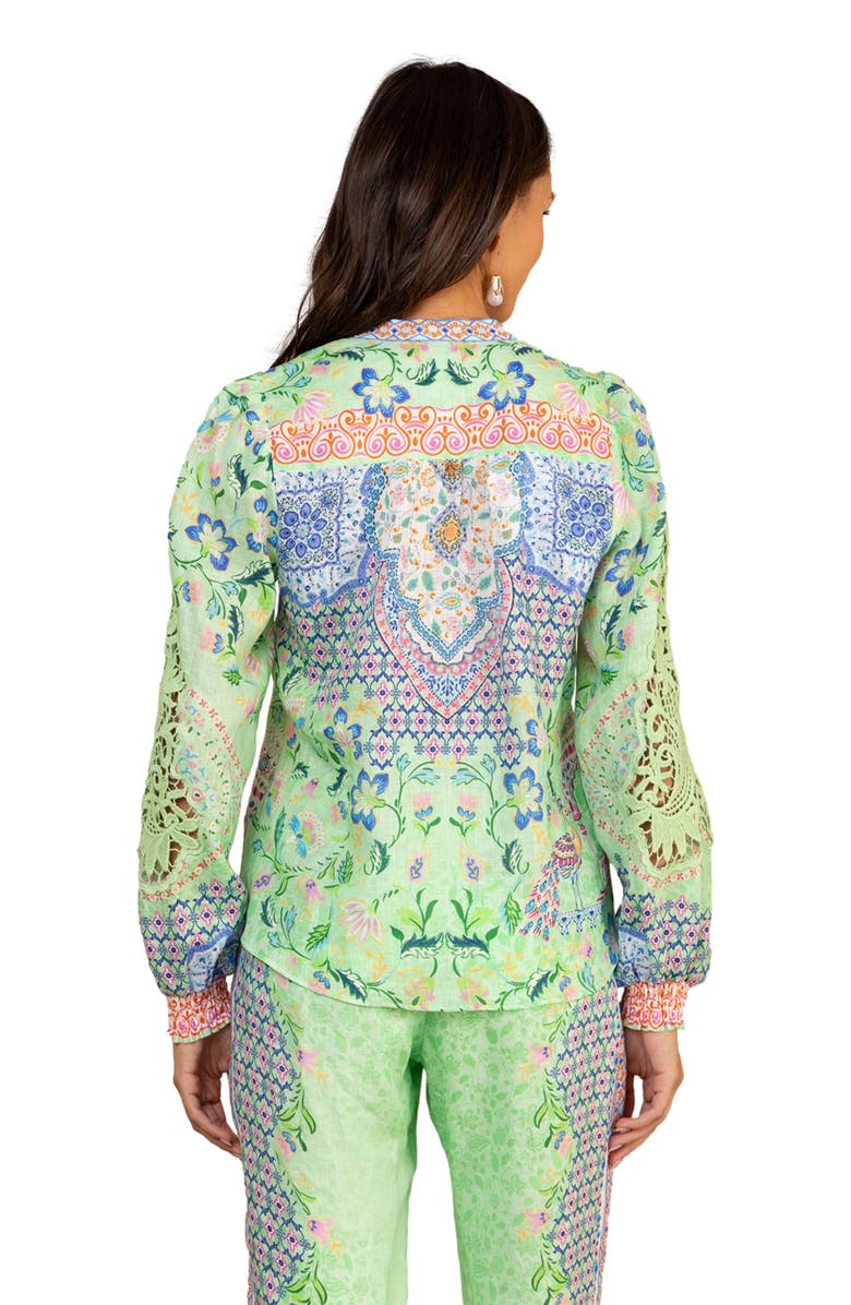 Hale Bob Dinah Washed Linen Top, Alternate, color, Green