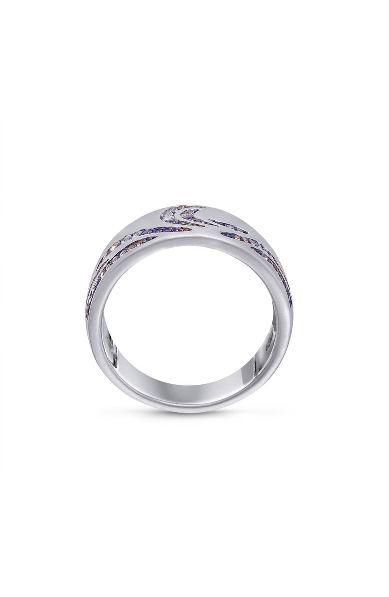 LuvMyJewelry Surf Up Sterling Sapphire & Topaz Silver Band Men Ring, Alternate, color, Silver