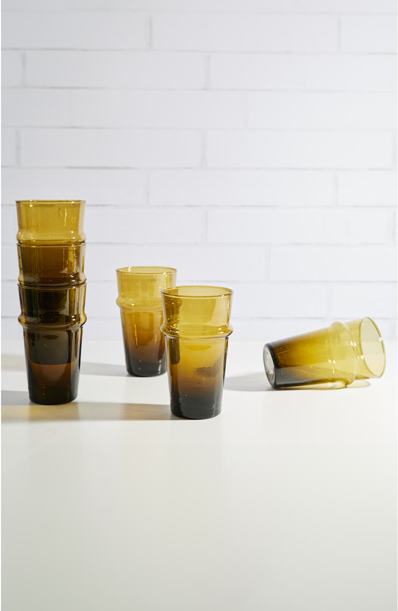 Verve Culture Beldi Stacking Glass, Alternate, color, Amber