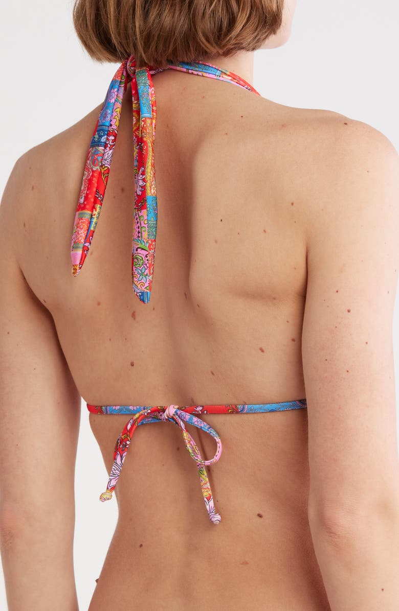 VYB Knotted Halter Triangle Bikini Top, Alternate, color,