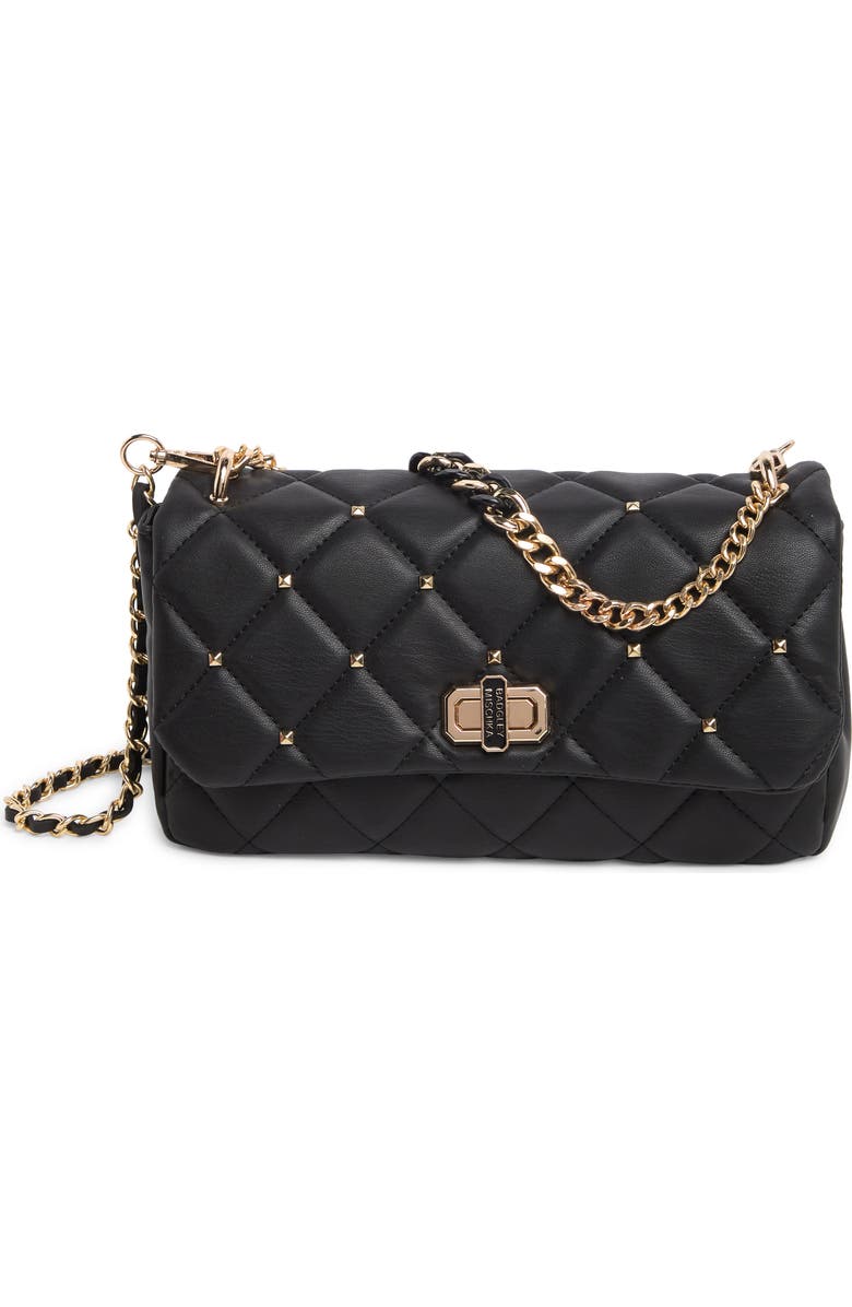 Badgley Mischka Collection Medium Diamond Quilt Flap Crossbody Bag, Main, color,