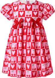 Rachel Riley Cherry Heart Bow Dress