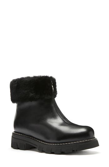 La Canadienne Abba Genuine Shearling Lined Waterproof Bootie In Black