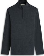 Bugatchi Houndstooth Patern Quarter Zip Top