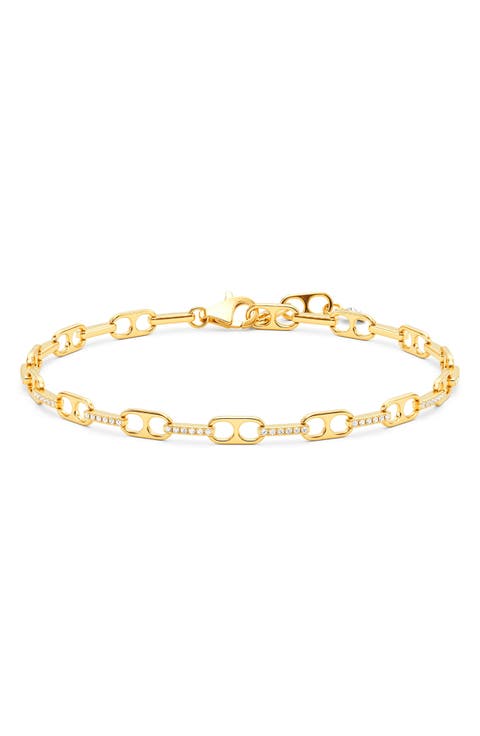 Pavé Link Paperclip Bracelet