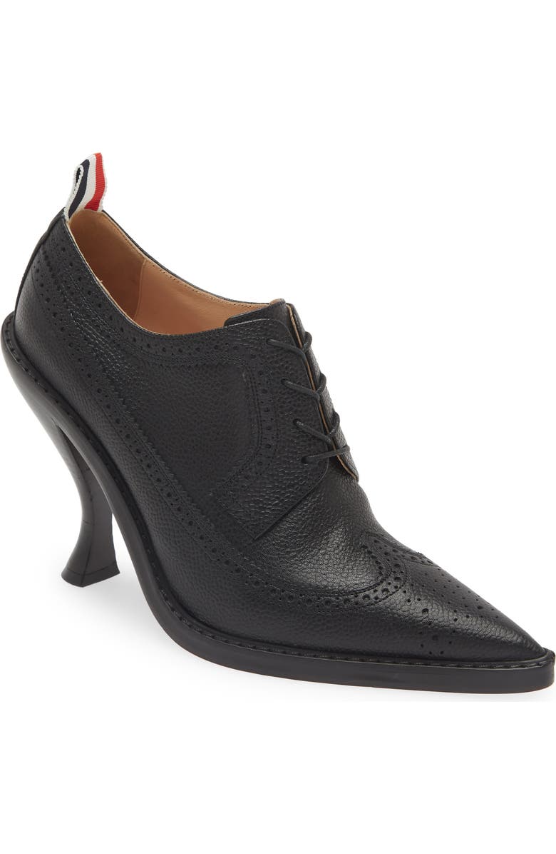 Thom Browne Pointed Toe Wingtip Pump, Main, color,