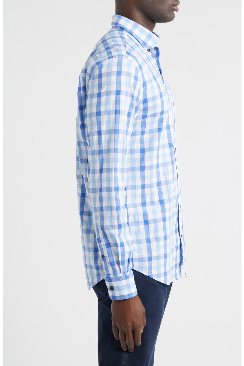 Candler Plaid Button-Down Shirt, Alternate, color, MALIBLU