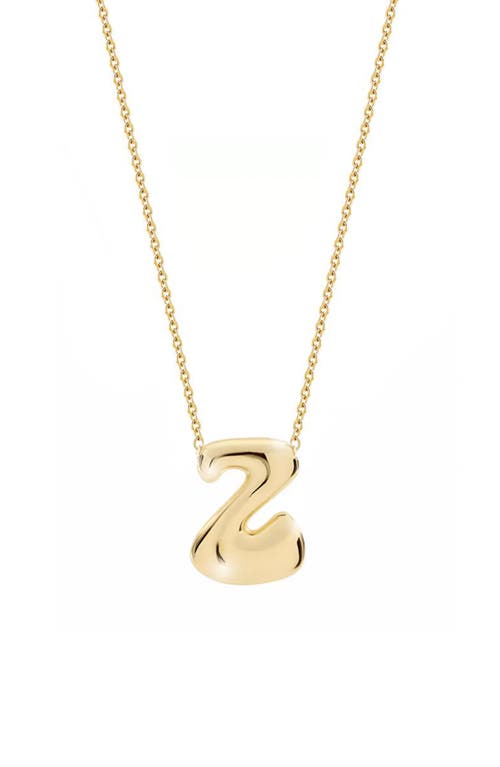 Jane Basch Designs Puffed Initial Pendant Necklace In Gold