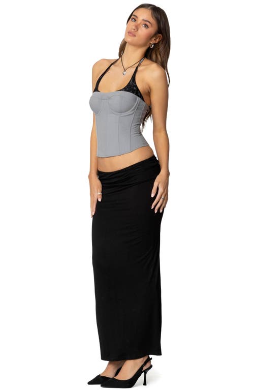 Shop Edikted Jara Layered Lace Halter Corset In Gray