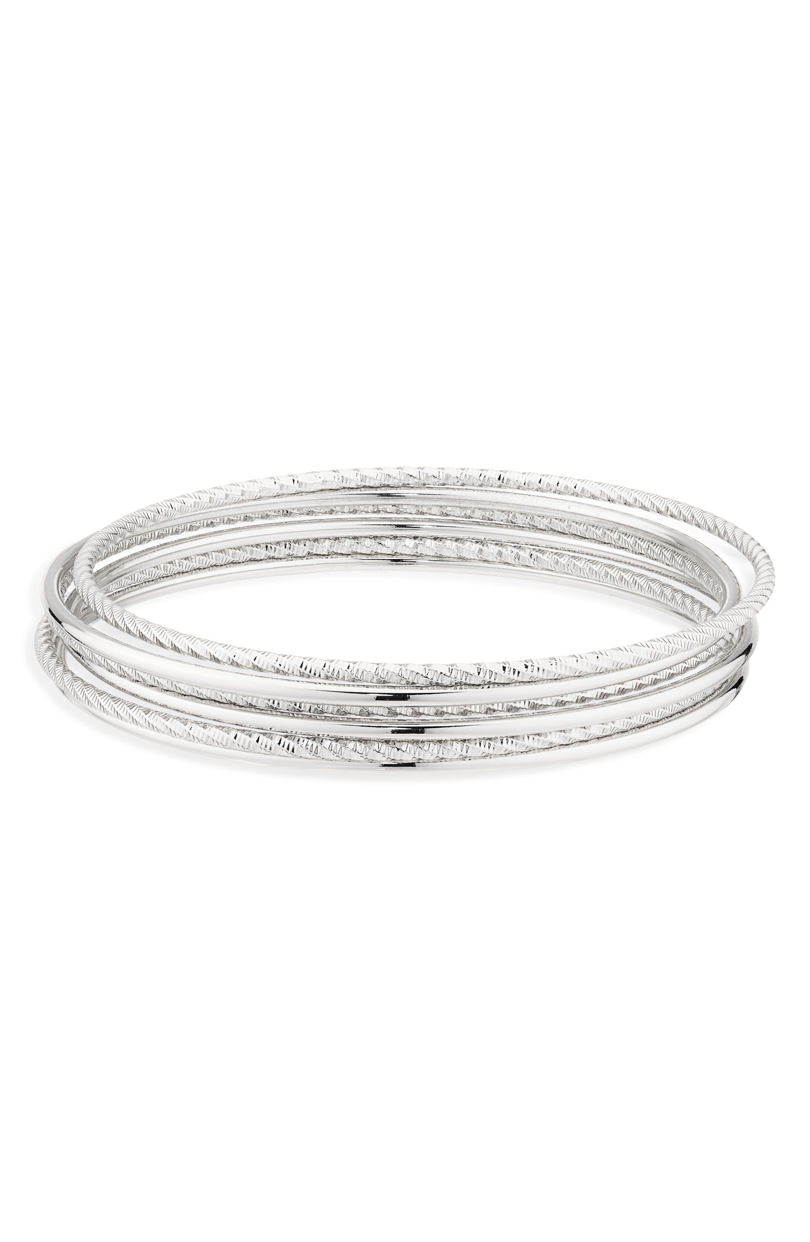 Nordstrom Set of 5 Mixed Texture Bangle Bracelets