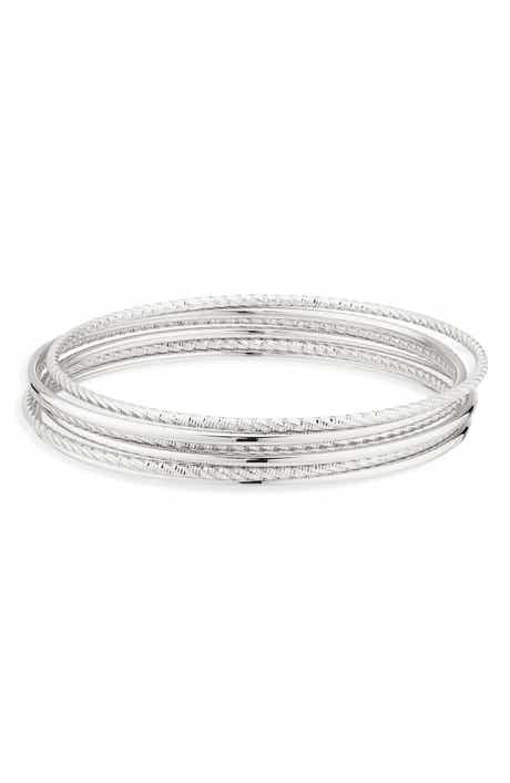 Nordstrom Set of 5 Mixed Texture Bangle Bracelets