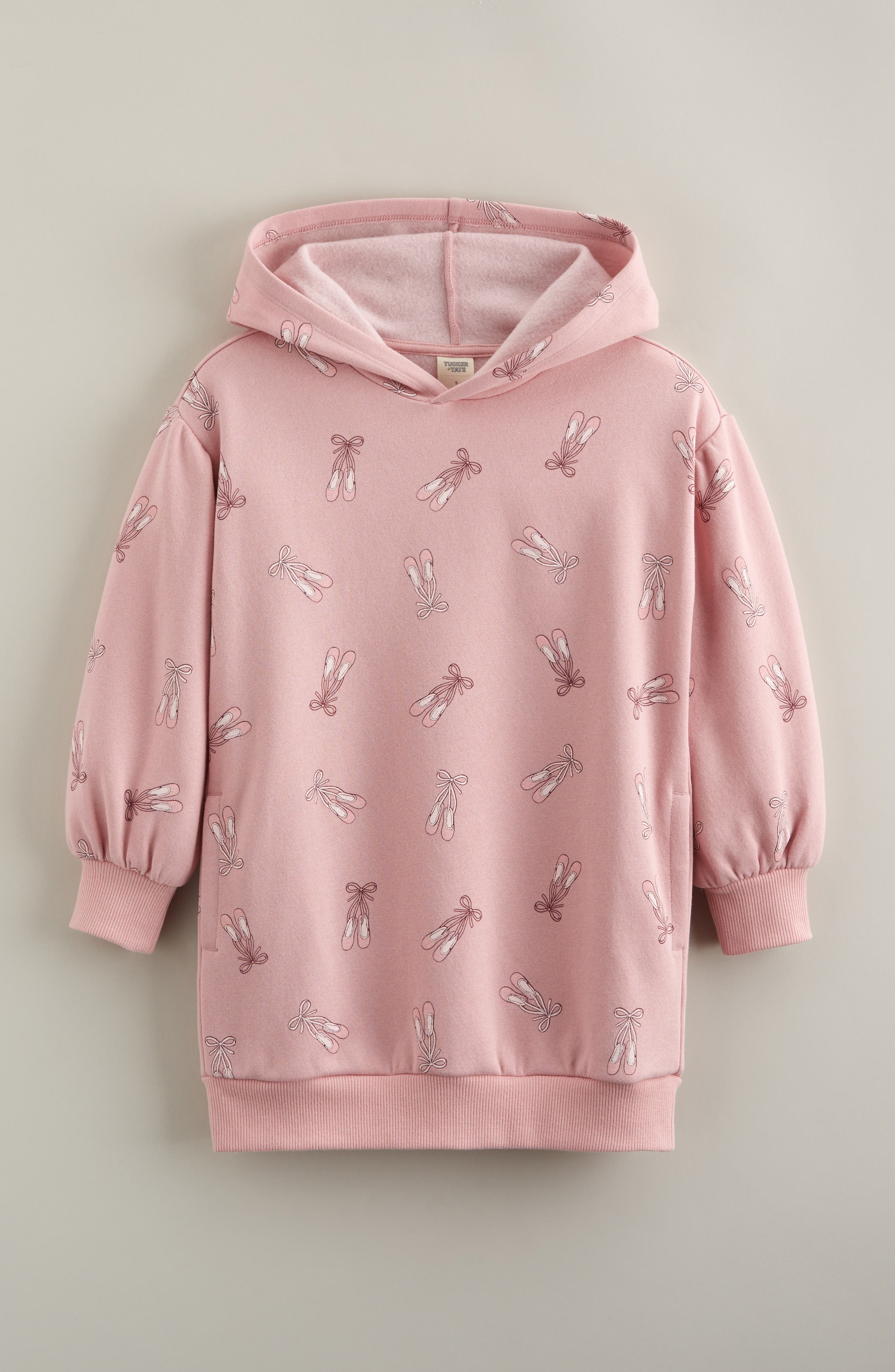 Kids' Print Cotton Hooded Tunic Sweatshirt Dress