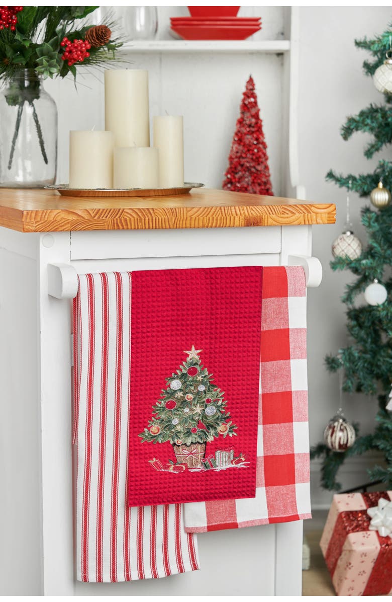 C&F Home Holiday Tree Towel, Alternate, color, Red
