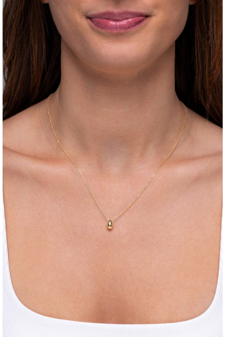14K Gold Pear Pendant Necklace (Online Trunk Show), Alternate, color, 14KY
