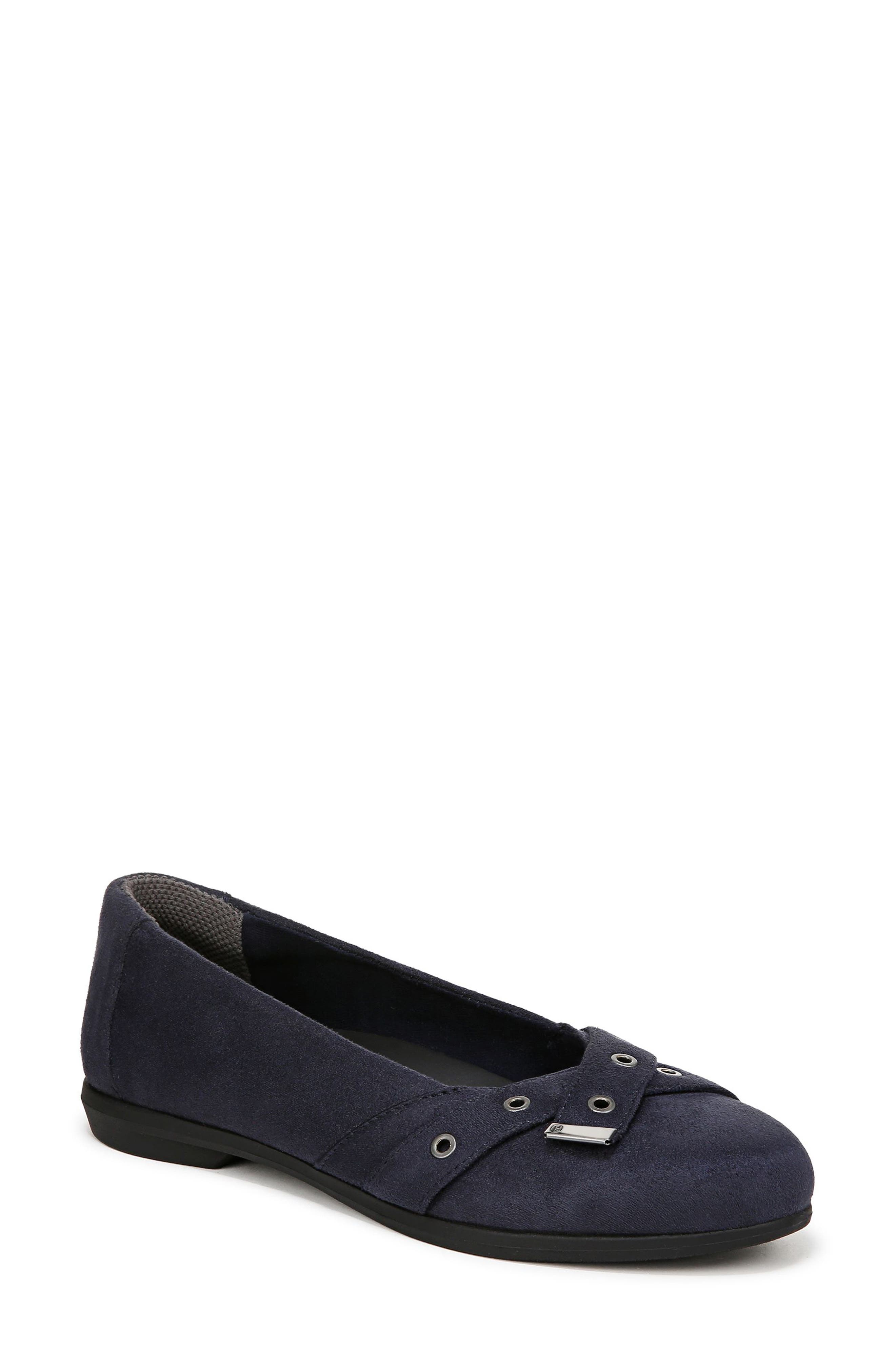 LifeStride Kira Grommet Strap Flat, Main, color, Navy Blazer