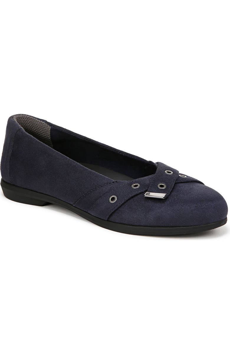 LifeStride Kira Grommet Strap Flat, Main, color, Navy Blazer