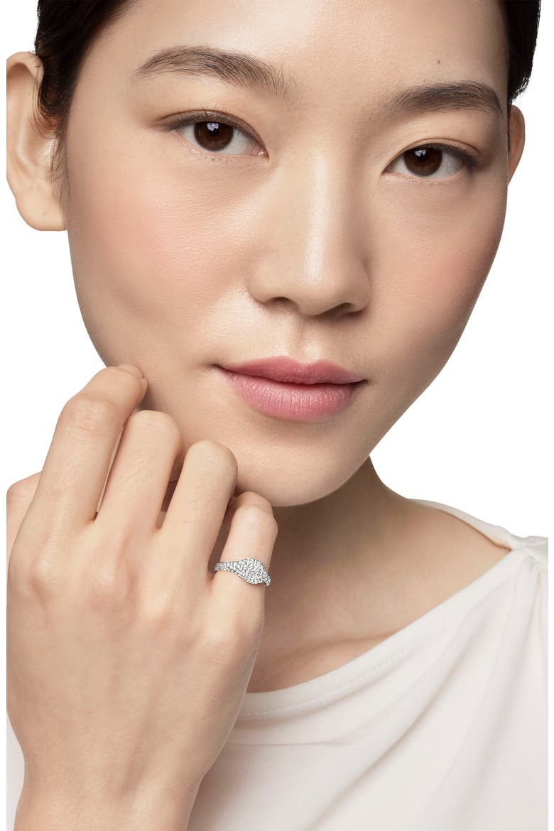 Petite Pavé Pinky Ring in 18K Gold, Alternate, color, 18K WHITE GOLD