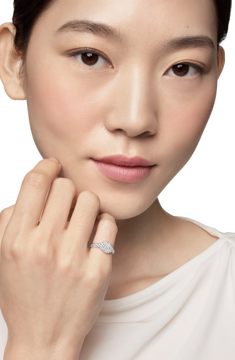 David Yurman Petite Pavé Pinky Ring in 18K Gold, Alternate, color, 18K White Gold