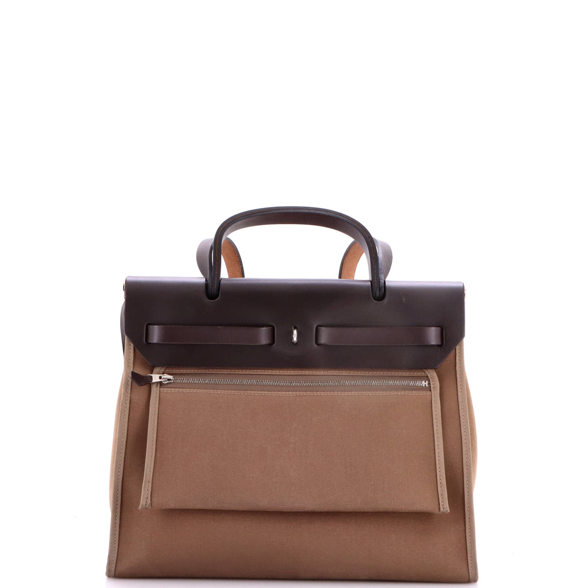 Herbag Zip Leather and Toile 31, Alternate, color, Grey