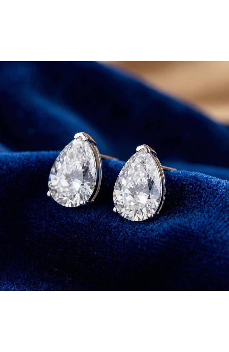 Bliss Diamond 2 Ct Lab Grown Pear Shape Diamond Studs 14k Gold Earrings, Alternate, color, 14K White Gold