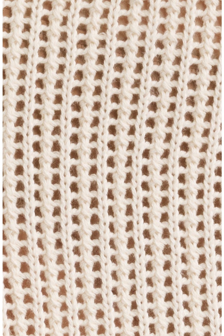 Krisella Open Mixed Stitch Cotton Sweater Minidress, Alternate, color, IVORY
