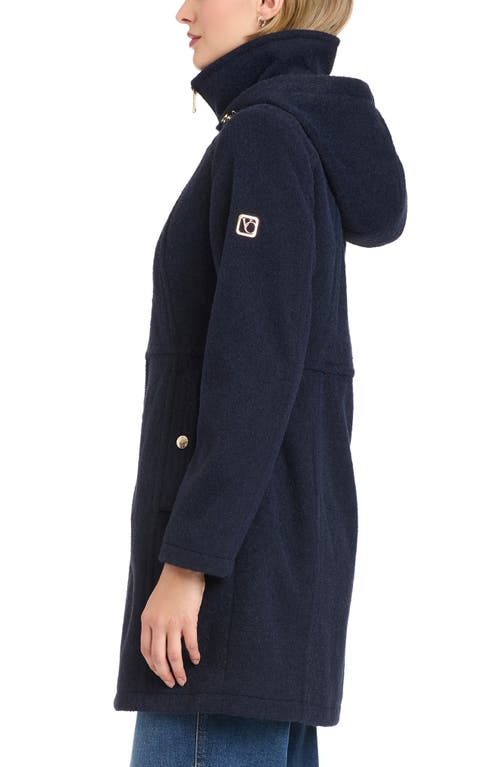 Vince Camuto Walking Coat With Removable Hood In Blue