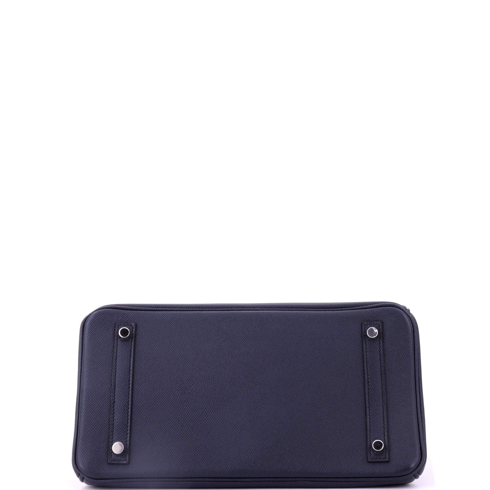 Pre-Owned Hermes Birkin Handbag Blue Epsom with Palladium Hardware 30, Alternate, color, Bleu Indigo