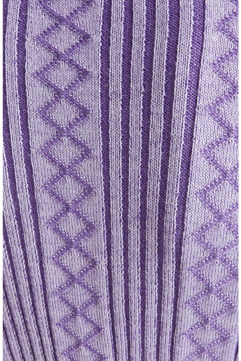 MARC JACOBS Belted Diamond Rib Stitch Cardigan, Alternate, color, PURPLE MELANGE