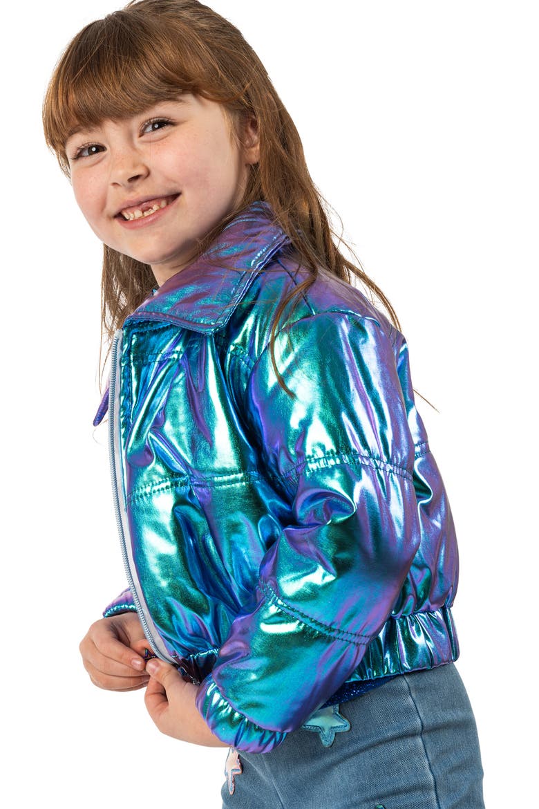 Kids' Puffer Jacket, T-Shirt & Jeans Set, Alternate, color, DARK BLUE