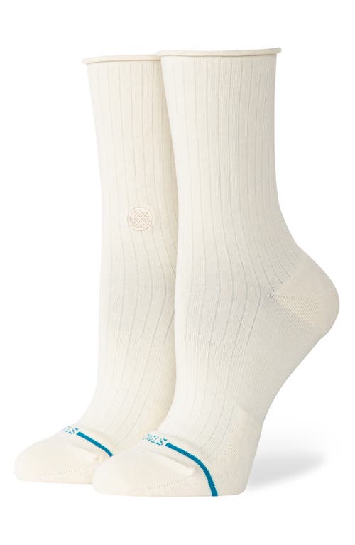 Stance Rolled Quarter Crew Socks In White
