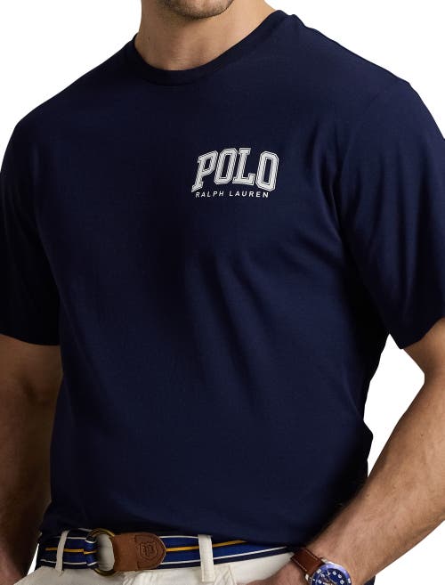 Polo Ralph Lauren Big & Tall Logo Jersey T-shirt In Cruise Navy