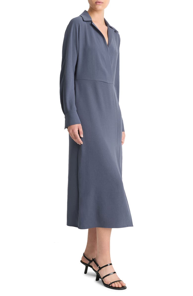 Vince Long Sleeve Shirtdress, Alternate, color, Dark Water