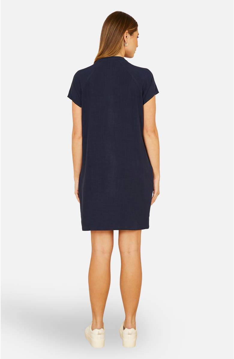 Yumi Viscose Zip Tunic Dress, Alternate, color, Navy