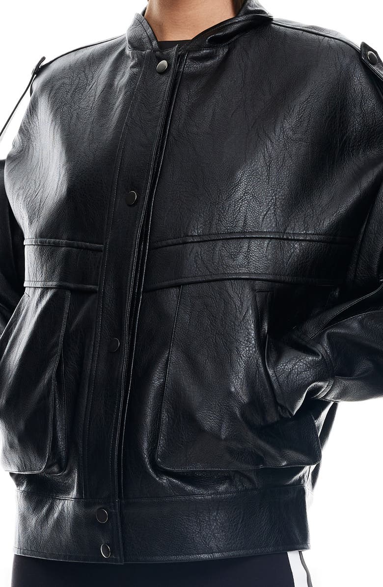 LIONESS Madame Faux Leather Jacket, Alternate, color, Onyx