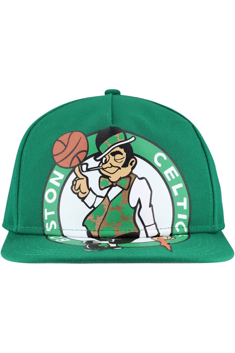 Men's New Era Kelly Green Boston Celtics Oversized Puff Print Logo Golfer Snapback Hat, Alternate, color, Kelly Green
