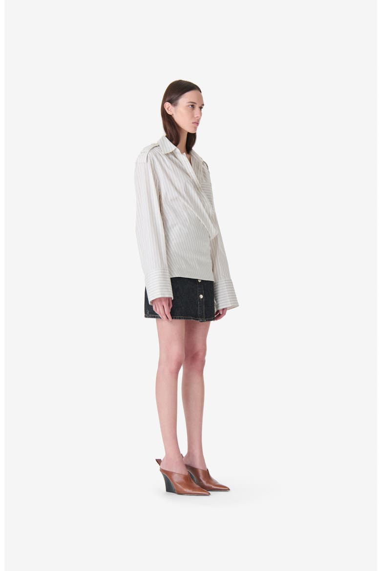 Lace Poplin Shirt, Alternate, color, Vanilla Stripes