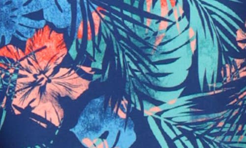 Tailorbyrd Tropical Print Swim Trunks In Navy
