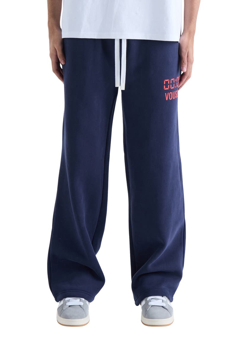 Us Against Time Fleece Track Pants, Main, color, NAVY